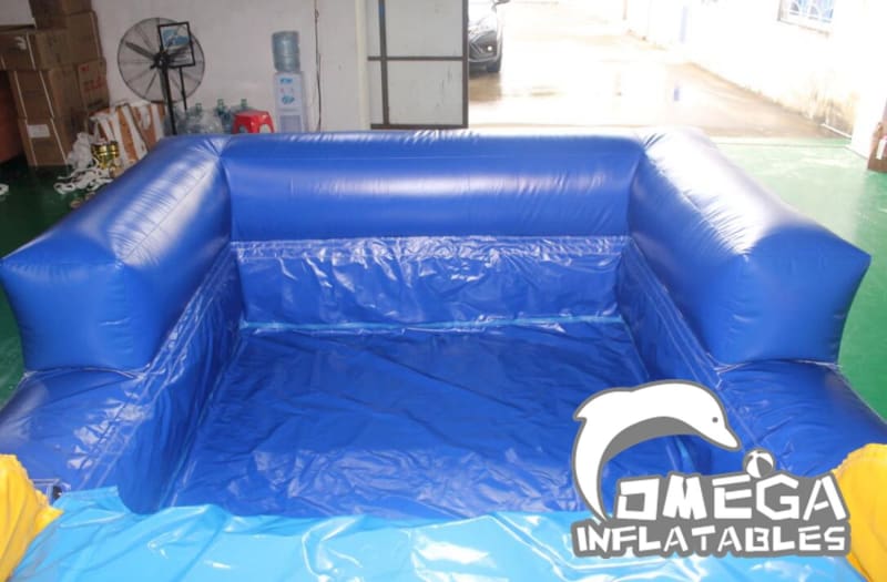 Rainbow Race Inflatable Obstacle Course with Pool