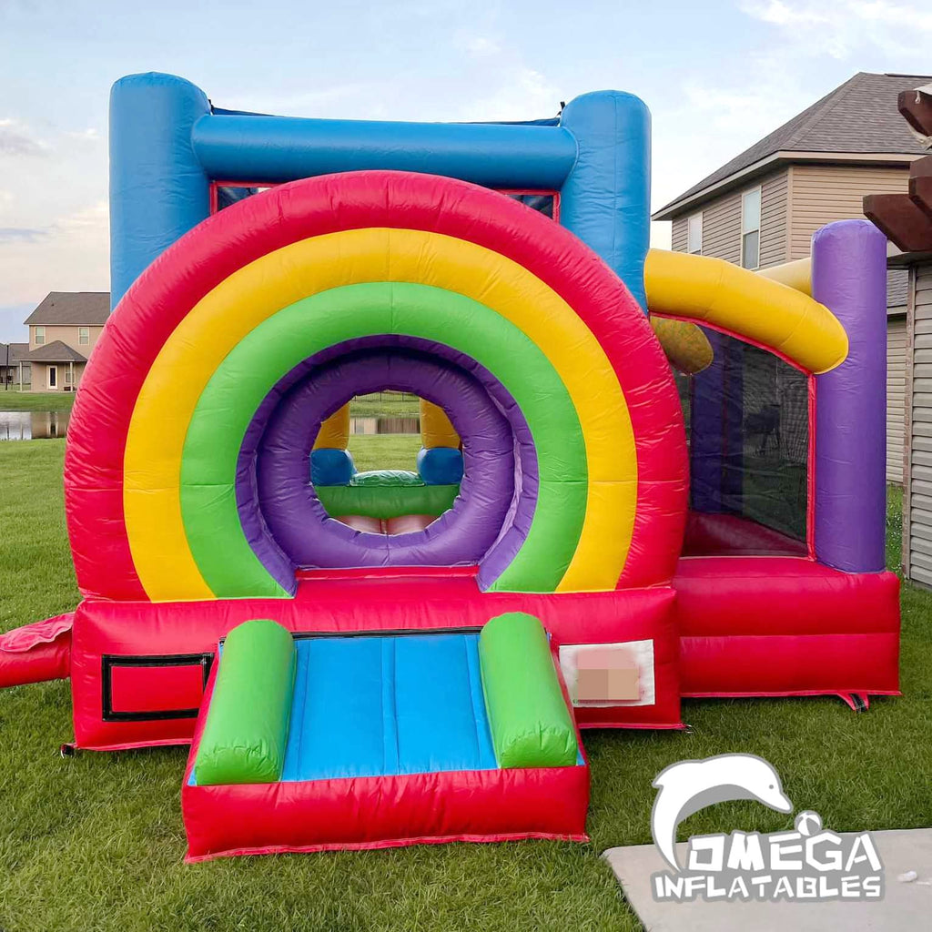 Rainbow Inflatable Kids Bounce House for Sale