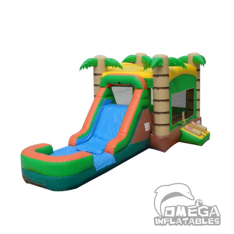 Tropical Bounce House Wet or Dry Slide Combo