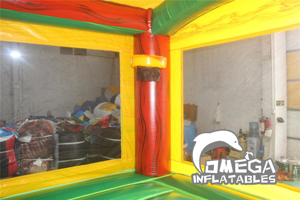 Commercial Inflatable Marble Rainbow Castle Wet Dry Combo - Omega Inflatables Factory